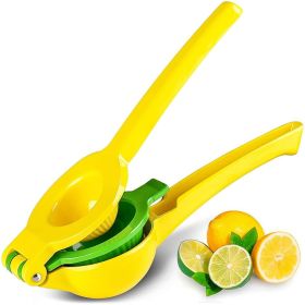 1pc; Lemon Lime Squeezer; Hand Juicer; Manual Press Citrus Juicer; No Seed 2 In 1 Double Layers Yellow Squeezer; Kitchen Gadgets; Home Kitchen It
