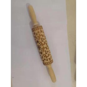 Rolling Pin Christmas Embossing (Option: DeerA 35cmx5cm)