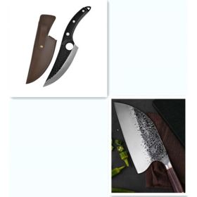 Hand forged boning knife (Option: Black set Leather case)