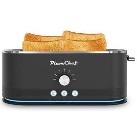 4-Slice Toaster, 7 Settings, Defrost, Reheat Functions, Removable Crumb Tray, Full Body Stainless Steel Housing, Anti-Fingerprint, Anti-Jam, 1350 (Option: KRT6061B)