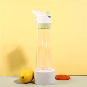 Spray Water Bottle For Girls Outdoor Sport Fitness Water Cup Large Capacity Spray Bottle Drinkware Travel Bottles Kitchen Gadgets (Option: TRITAN green)